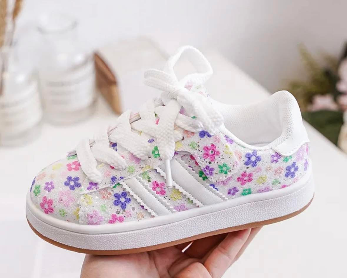 Sapatilha velcro florido