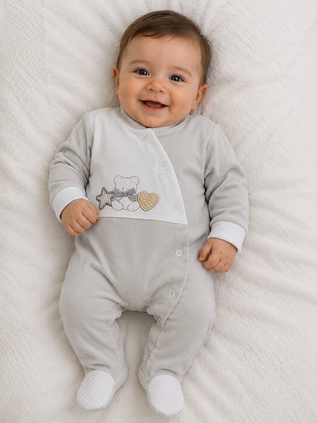 Babygrow cinza coração